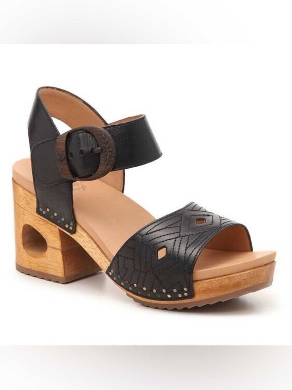 Women’s Dansko Black Leather Ankle-Strap Sandals